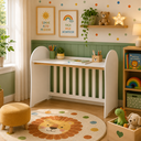 Ver mais imagens de Berço Peroba Smim Americano Cor Branco com Rodízios Infantil