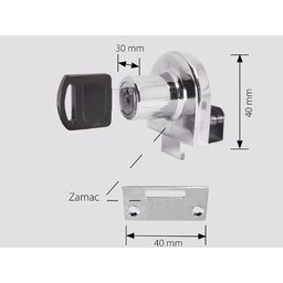 Fechadura simples para porta de vitrine ou rack - 3 Fechadura simples para porta de vitrine ou rack - 3