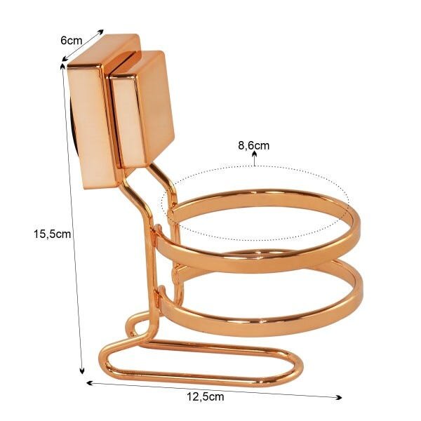 Suporte Para Algodão Sabonete Líquido Fixação de Ventosa Cobre - 4