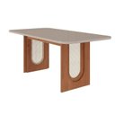 Ver imagem 3 de Mesa de Jantar Retangular 6 Lugares 180cm MDF/Vidro Tali CabeCasa MadeiraOriginals Bege