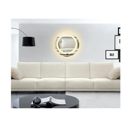 Espelho Jateado Redondo 60cm com Led Quente - 10 Espelho Jateado Redondo 60cm com Led Quente - 10