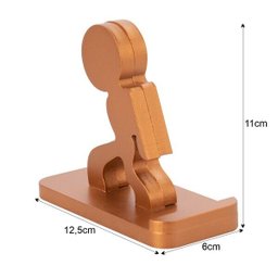 Suporte Porta Celular Telefone de Mesa Universal Tablet em MDF - Cobre - 4