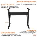 Ver imagem 6 de Mesa de Escritório Gamer com Regulagem de Altura Preta sem Tampo