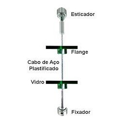 Kit 1 Esticador Fixador Flange 3m Cabo Prateleira Suspensa - 1 Kit 1 Esticador Fixador Flange 3m Cabo Prateleira Suspensa - 1
