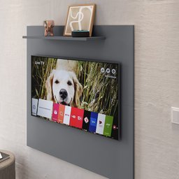 Painel para Tv Smart 32 Polegadas com Nicho Prateleira Sala Quarto Star - Cinza - 4