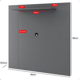 Painel para Tv Smart 32 Polegadas com Nicho Prateleira Sala Quarto Star - Cinza - 7