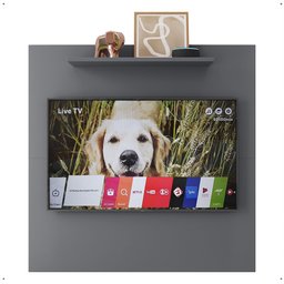 Painel para Tv Smart 32 Polegadas com Nicho Prateleira Sala Quarto Star - Cinza - 6