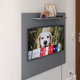 Painel para Tv Smart 32 Polegadas com Nicho Prateleira Sala Quarto Star - Cinza - 3
