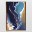 Ver imagem 2 de Quadro Decorativo Vertical Moderno Mármore Azul com Moldura e Sem Vidro 40X60