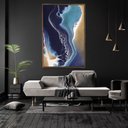 Ver imagem 1 de Quadro Decorativo Vertical Moderno Mármore Azul com Moldura e Sem Vidro 40X60