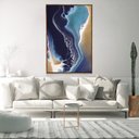 Ver imagem 3 de Quadro Decorativo Vertical Moderno Mármore Azul com Moldura e Sem Vidro 40X60