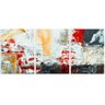 Quadro para Salas, Quartos, Escritórios Trio Abstract Painting Discreet Midiapoparte:3 Quadros de 90x1 - 3
