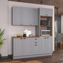 Ver imagem 1 de Armário de Cozinha Modulada Compacta Fidelitá Nara 100% MDF 3 Peças 190cm 10 Portas 2 Gavetas com