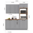 Ver imagem 4 de Armário de Cozinha Modulada Compacta Fidelitá Nara 100% MDF 3 Peças 190cm 10 Portas 2 Gavetas com