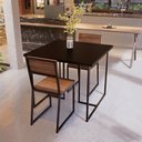 Ver imagem 1 de Conjunto Mesa de Jantar Quadrada Preta 2 Cadeiras Imbuia Riviera Industrial Preto Don Castro Decor R