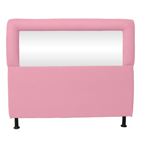 Cabeceira Espelhada 90cm Solteiro Rosa