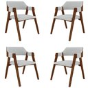 Ver imagem 1 de Kit 4 Cadeiras Sala de Jantar e Jogos Carteados Madeira Maciça Poker Linho Cinza/imbuia G42 - Gran B