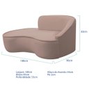 Ver mais imagens de Kit Divã Recamier Orgânico Marrocos 180cm Lado Esquerdo e 1 Poltronas Amore Linho