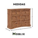 Ver imagem 4 de Cômoda Carvalho 6 Gavetas Madeira Maciça Carvalho