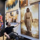 Ver imagem 2 de Quadro Jesus sobre As Águas a Divina Travessia - 123x83cm