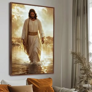 Quadro Jesus sobre As Águas a Divina Travessia - 123x83cm