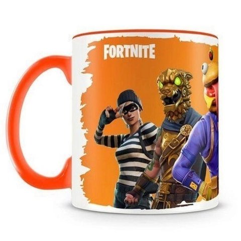 Caneca Reta Personalizada Fortnite (laranja)