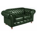 Ver imagem 1 de Sofá Luis XV Chesterfield Namoradeira 2 Lugares Decoração Sala Recepção Barbearia - Couríssimo Verde