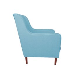 Poltrona Amamentação com Puff Manu Veludo Azul Turquesa - 3