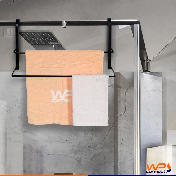 Suporte Porta Toalha Duplo 45cm Para Box Preto - Wp Connect - 3