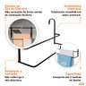 Suporte Porta Toalha Duplo 45cm Para Box Preto - Wp Connect - 5