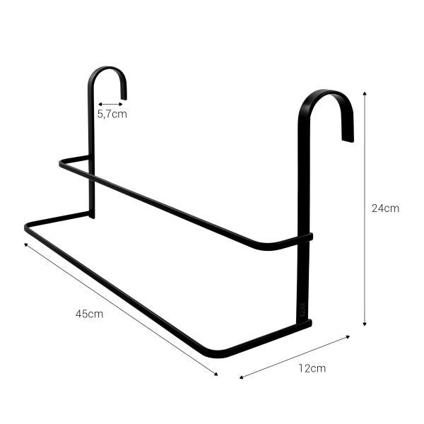 Suporte Porta Toalha Duplo 45cm Para Box Preto - Wp Connect - 4