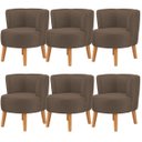 Ver imagem 1 de Kit 6 Poltronas Estofadas para Recepção de Escritório Ergonômica Tecido Veludo Macia Pés de Madeira