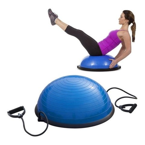 Meia Bola Com Bomba E Alças Extensor Mbfit Fitness Yoga