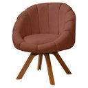 Ver imagem 3 de Kit Poltrona Decorativa Orgânica Flora Base Giratória com Puff Bouclê - Sofa Store:bouclê Terracota