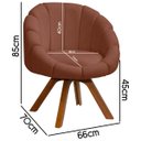 Ver mais imagens de Kit Poltrona Decorativa Orgânica Flora Base Giratória com Puff Bouclê - Sofa Store:bouclê Terracota
