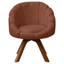 Ver imagem 4 de Kit Poltrona Decorativa Orgânica Flora Base Giratória com Puff Bouclê - Sofa Store:bouclê Terracota