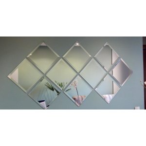 Painel de Espelho Dupla Face com Bisote - 30x30cm 4 Unidades