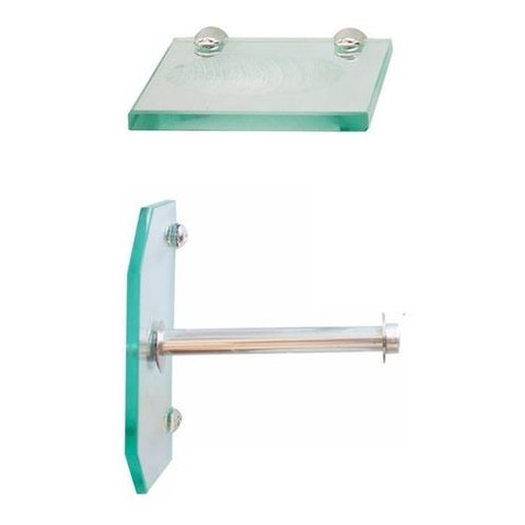 Suporte De Vidro Para Papel Higiênico E Saboneteira De Vidro