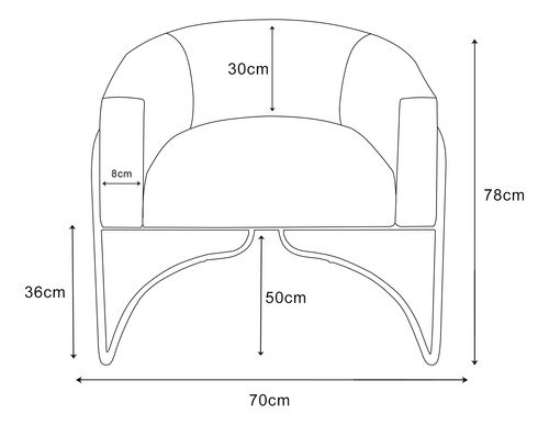 Poltrona Sofia Luxo Moderna com Base Aço Preto para Sala Corino Cinza Bz Decor - 5