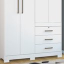 Ver imagem 2 de Guarda Roupa Solteiro 4 p Havana Santos Andirá Branco Branco