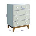 Ver imagem 3 de Quarto de bebê Completo com Guarda-Roupa 2 Portas, Berço, Cômoda 4 Gavetas e Estante Baixa Retrô Esp