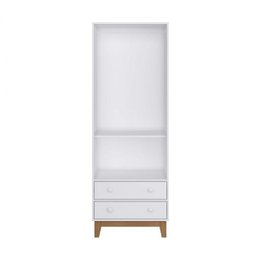 Quarto de bebê Completo com Guarda-Roupa 2 Portas, Berço, Cômoda 4 Gavetas e Estante Baixa Retrô Esp - 4