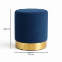 Ver imagem 3 de Puff com Rodape Dourado Azul Linho