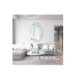 Espelho Grande Organico 04 Lapidado Decorativo Sala Hall Parede 90x60 Cm Moderno C/ Dupla Face - 2