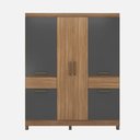 Ver imagem 4 de Guarda Roupa Roupeiro Mauá 6 Portas 2 Gavetas Amendola Touch Grafito Demóbile