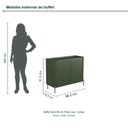 Ver imagem 3 de Buffet Bend 99 cm Porta Lisa Incolar Musgo com Pé Dourado