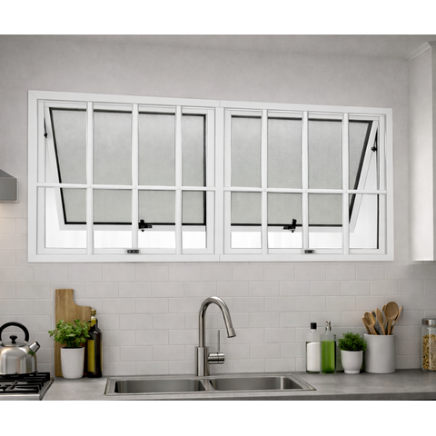 Vitro Maxim Ar 2 Seções com Grade Alumínio Branco 80x120