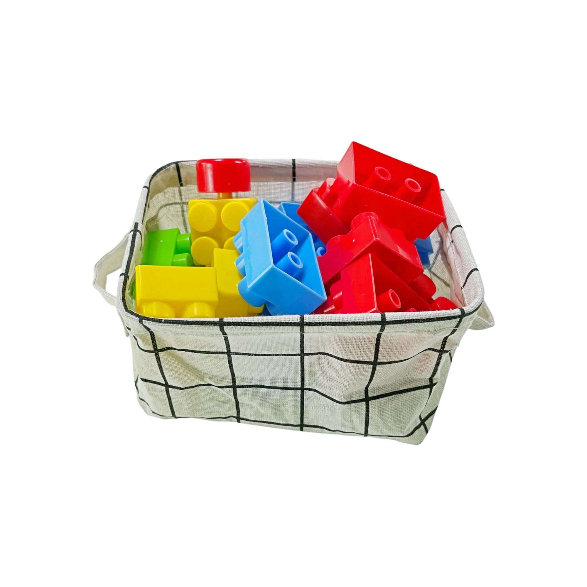 Kit 2 Cesto Organizador Em Tecido Multiuso Infantil Cesta Organizadora Brinquedo Decorativa Quad Bg - 8