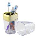 Ver imagem 5 de Porta Escovas e Creme Dental Translúcido Dourado Banheiro Luxo - Transparente