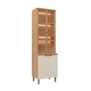 Ver imagem 2 de Cristaleira 100% MDF 225x65cm Selene Marrom/Jequitibá/Off White Fosco